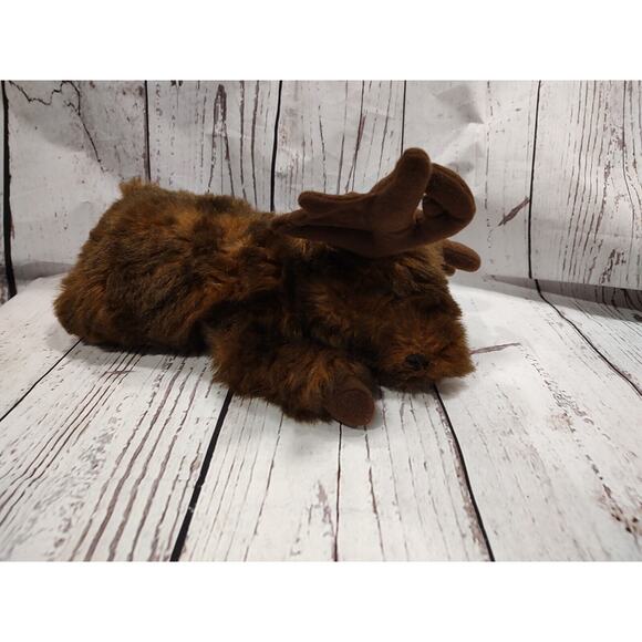Moose laying down stuffed animal plush realistic - Picture 2 of 8